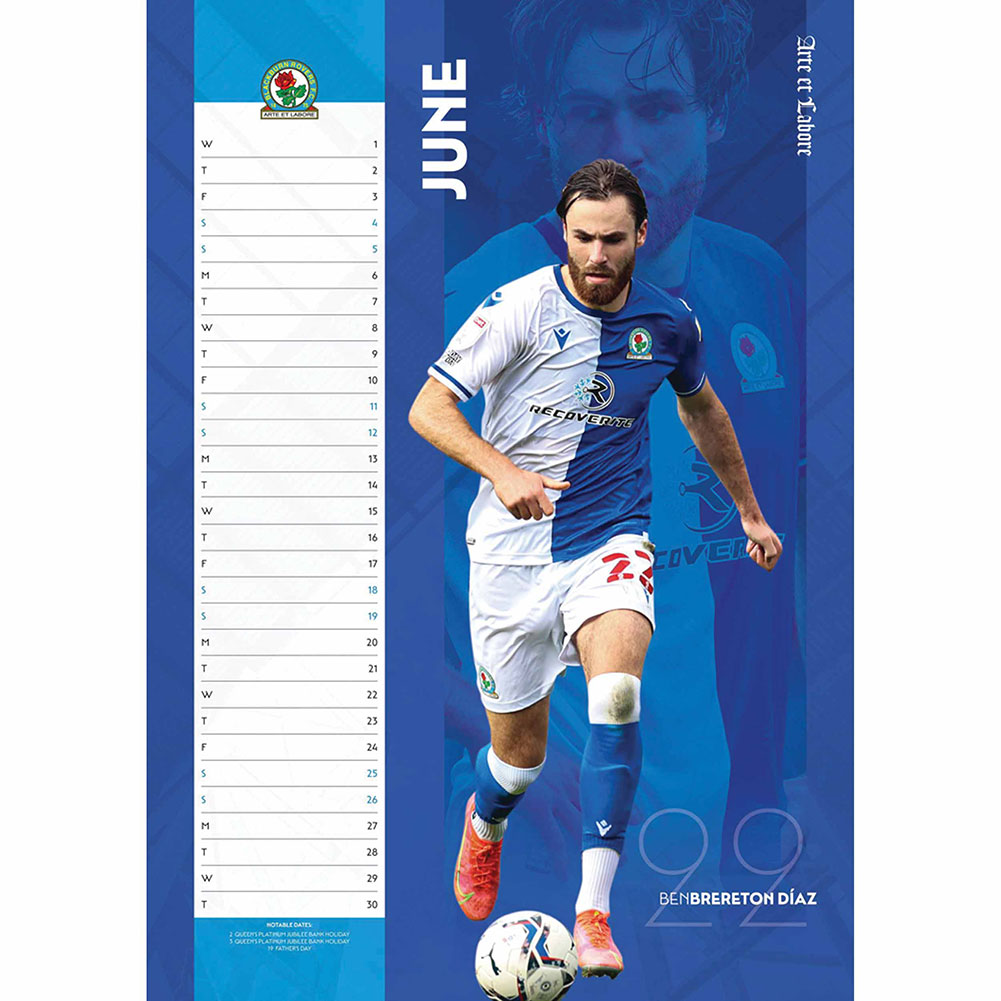 Blackburn Rovers FC Calendar 2022 TKO Sports