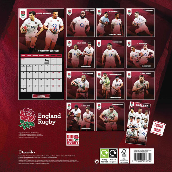 England RFU Calendar 2022 TKO Sports