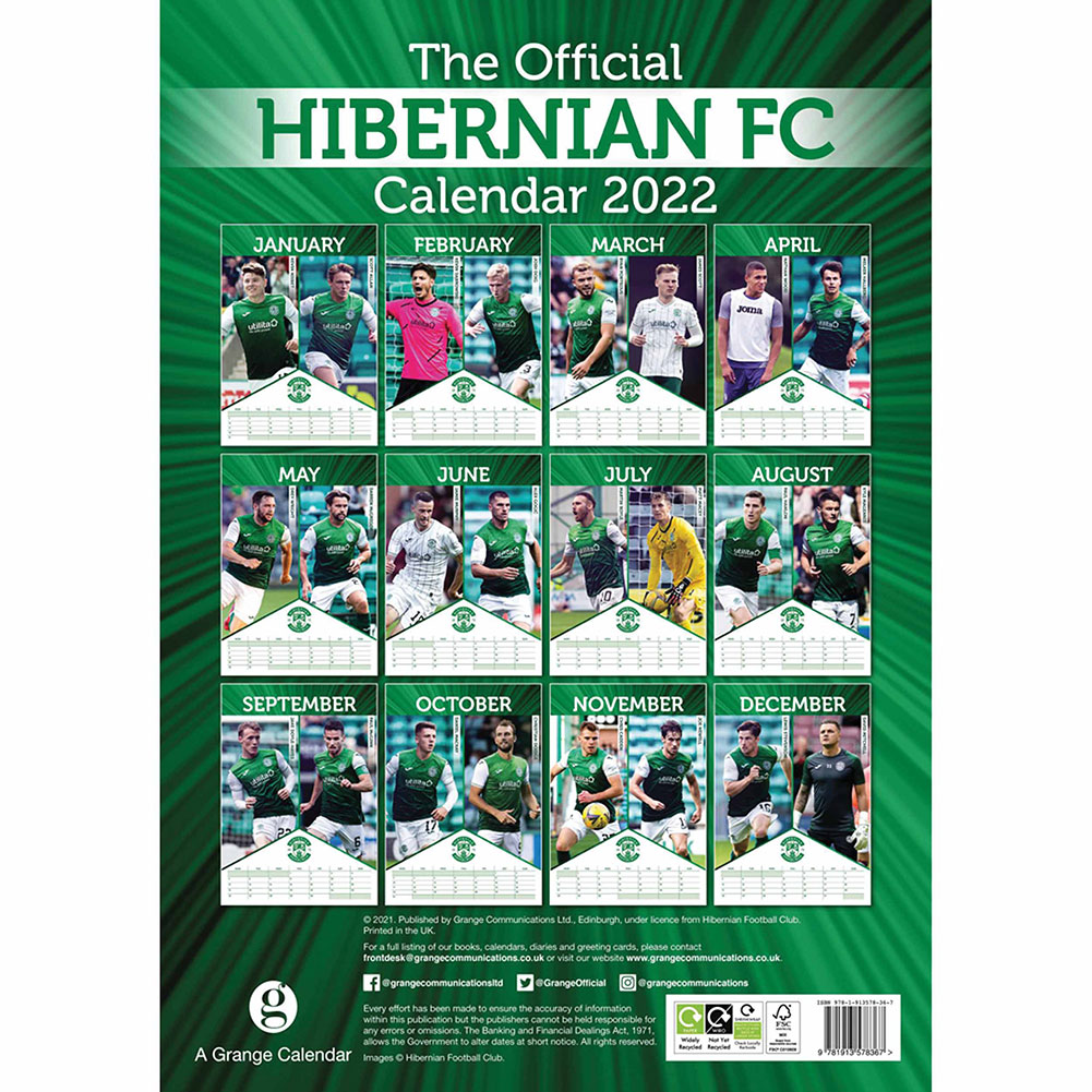 Hibernian FC Calendar 2022 – TKO Sports