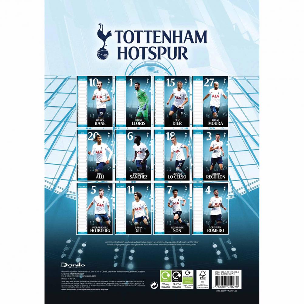 Tottenham Hotspur FC Calendar 2022 TKO Sports